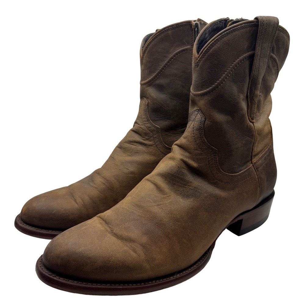 Tecovas The Dean Brown Leather Western Zip Ankle Boots 1012 Men's Size 10D
